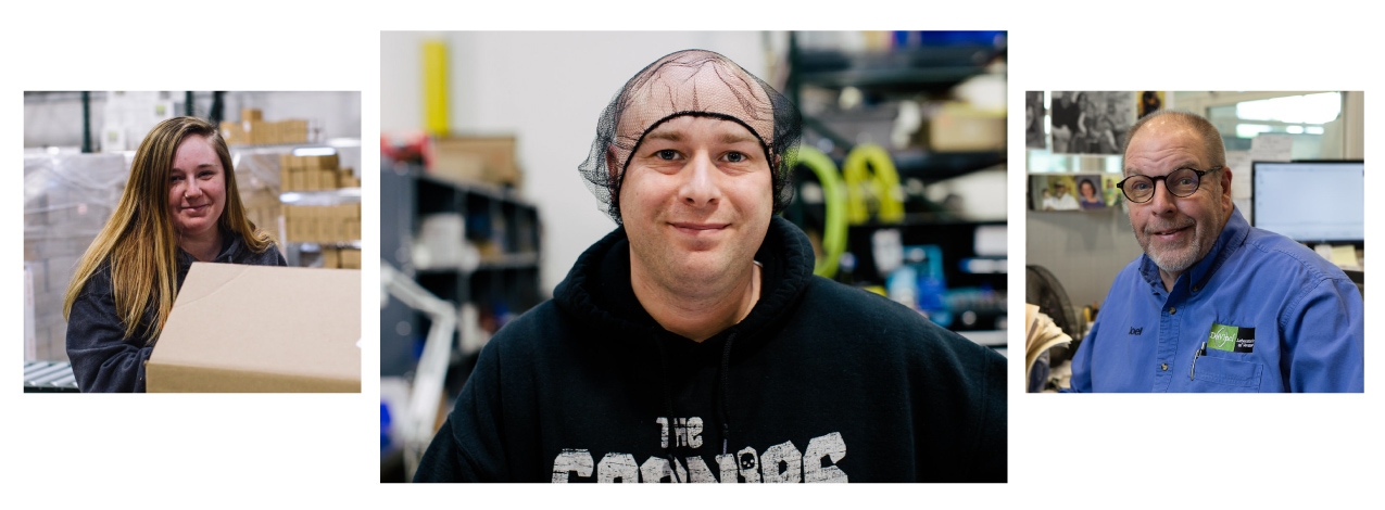 people working in manufacturing areas
