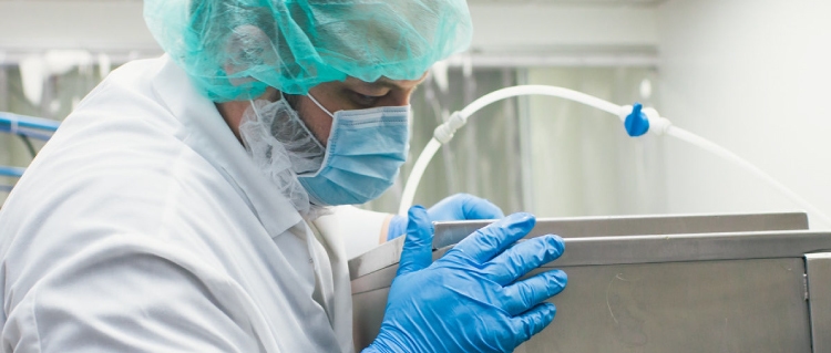 lab tech working in manufacturing